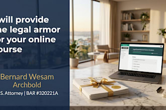 as a US attorney, provide the legal armor for your online course