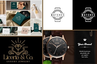 minimalist luxury logo and brand guidelines for fashion jewelry wristwatch brand