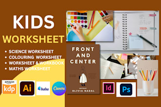 design canva editable worksheet, kids learning materials, printable lesson plans