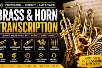 transcribe trumpet saxophone trombone and horn section music professionally