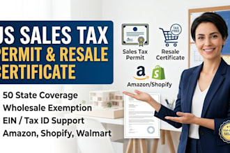 register USA sales tax permit and resale certificate for amazon shopify