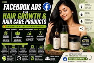 run facebook ads for hair growth and hair care products