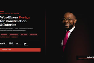 design wordpress construction website with thrive architect and interior website