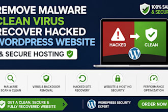 remove alware clean virus recover hacked wordpress website and secure hosting