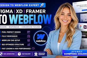 develop webflow website figma to webflow landing page framer xd to webflow cms