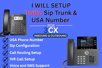 3cx setup sip trunk did number call center voip phone system