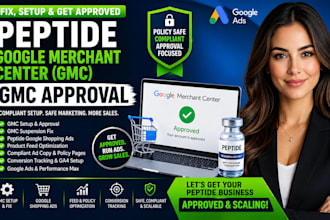 setup peptide google merchant center peptide gmc shopping ads approval