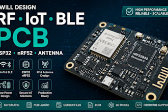 design rf iot ble pcb with esp32 nrf52 antenna and firmware