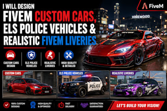 design fivem custom cars, els police vehicles and realistic fivem liveries