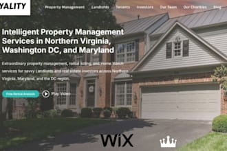 build wix property management website rental apartment management company