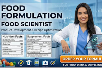 formulate food formulation, supplement, product development, food scientist
