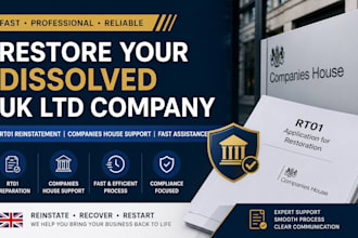 restore, reinstate your dissolved UK ltd company via rt01 fast