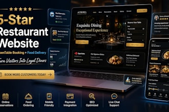 build a 5 star restaurant booking website with opentable and food delivery