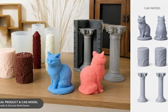 3d cad designs , candle mold , chocolate mold, resin , silicone ,with stl files