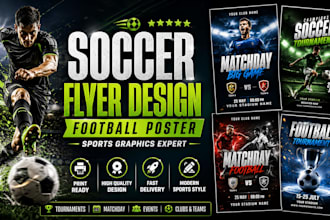 design professional soccer flyer, football poster and sports graphics
