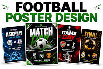 design football poster soccer flyer and sports graphics