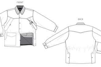 create detailed fashion flat sketches and tech pack drawings