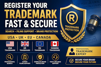 help with trademark registration USA, UK, eu or canada and search
