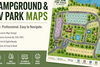 create campground and rv park maps in clean vector format