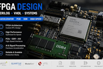 design fpga, verilog, vhdl, pcle, ddr and ai accelerator systems