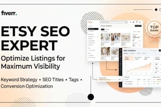 optimize etsy SEO listings, titles, tags to rank etsy shop
