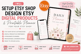 setup etsy design etsy digital products and printable planner for your etsy shop