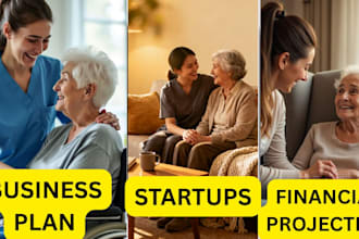 write elderly care home business plan for startup or loan with projections