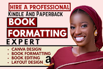 do book formatting for amazon KDP,ebook formatting, paperback and canva design