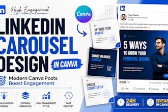create a professional linkedin carousel post in canva