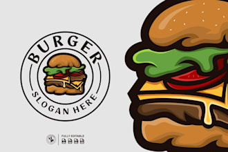 make an modern awesome attractive food, burger logo