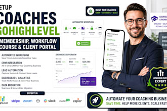 setup coaches gohighlevel membership workflow go high level course client portal