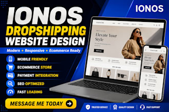 design responsive ionos ecommerce website for germany dropshipping business