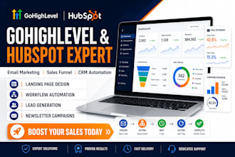 create go highlevel hubspot email marketing newsletter campaign and sales funnel