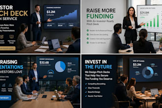 create investor pitch deck, startup fundraising presentation in powerpoint