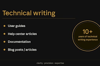 create technical guides and help center articles
