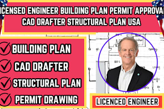 licensed engineer building plan permit approval cad drafter structural plan usa