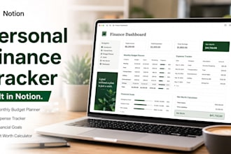 design a notion finance tracker and budgeting dashboard for you