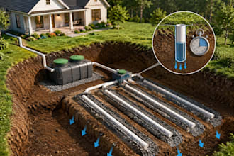 do septic system design, leach field and perc test plan drain field