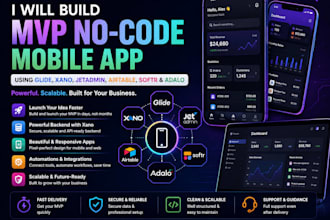 build mvp nocode mobile app with glide xano jetadmin airtable softr adalo expert