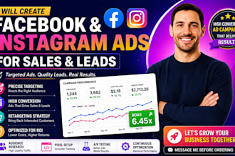 create facebook and instagram ads for sales and lead generation, meta ads expert