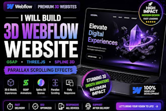 build 3d webflow website using gsap threejs spline 3d parallax scrolling effects