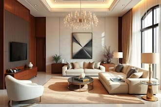 create luxury living room, bedroom interior design