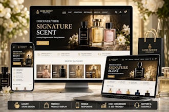 design luxury perfume store perfume website fragrance shopify store