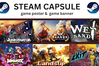 design steam capsule art, game banner, capsule art and game poster