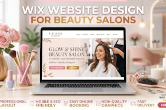 design wix website for beauty salon with online booking and pricing
