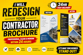 redesign your plumbing or construction brochure professionally in 24hrs