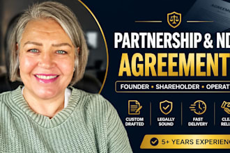 draft nda, partnership agreement, founder contract, and legal documents