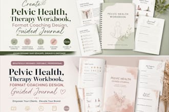 create pelvic health, therapy workbook, format coaching design, guided journal