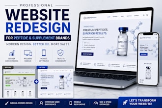 redesign your shopify peptide or supplement website professionally