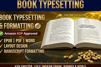 do book type setting book layout design manuscript formatting developmental edit